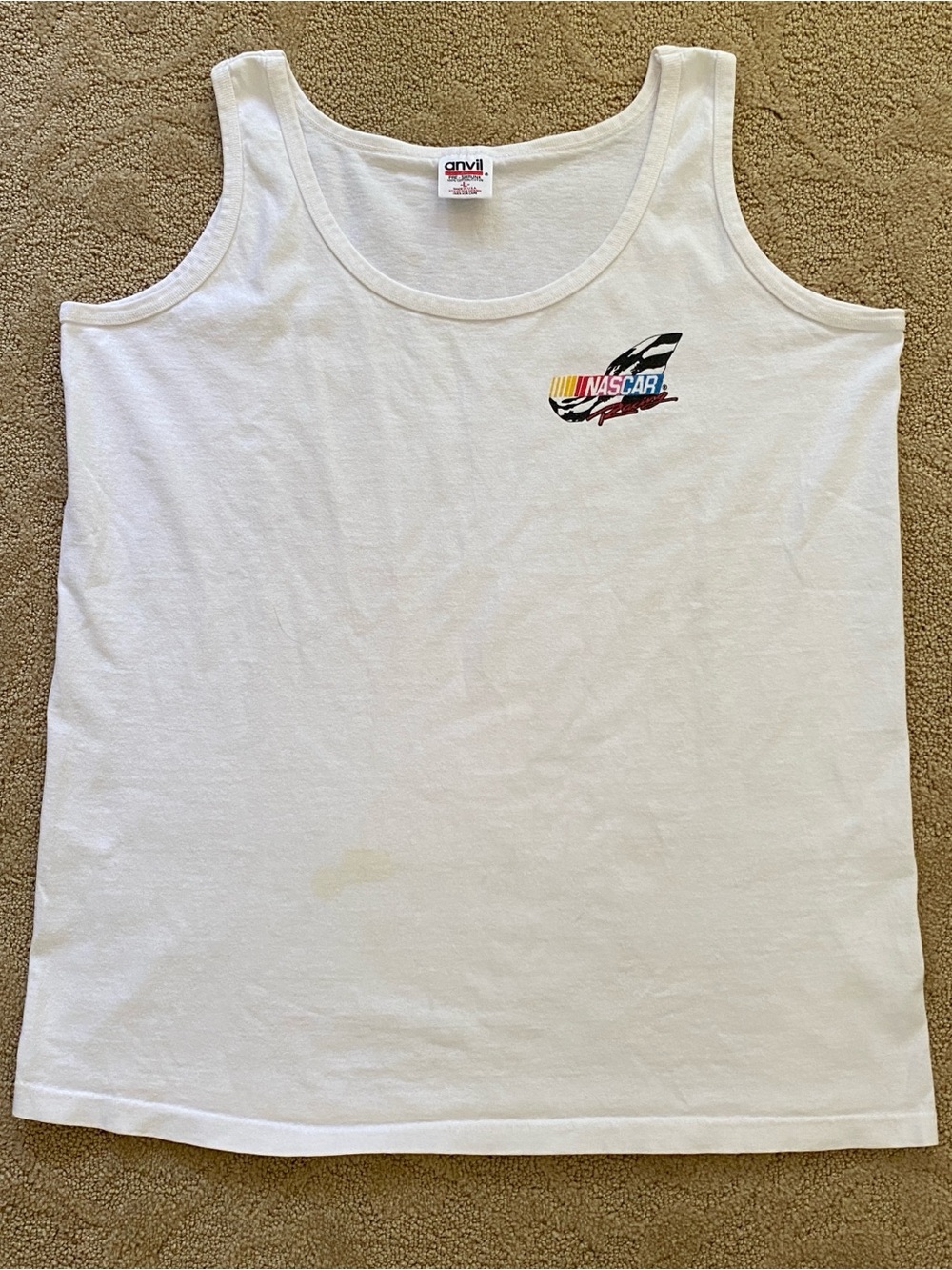 Vintage Nascar Racing Tank Top Men’s Size Large White Undershirt